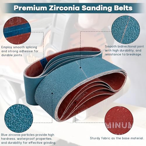 Tanzfrosch 3x21 Inch Zirconia Belt Sander Sanding Belts Kit 20 Pcs