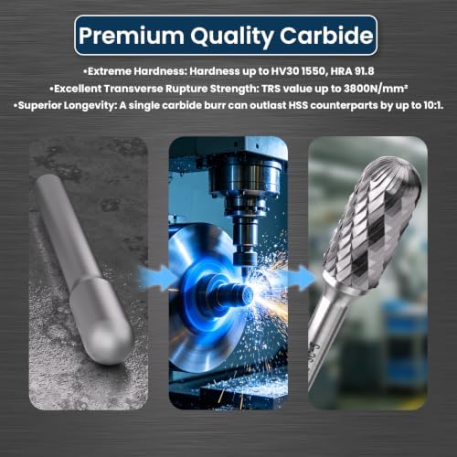 LU&MN SC-5 Tungsten Carbide Burr, 1/2" Head 1/4" Shank, 1 Pc
