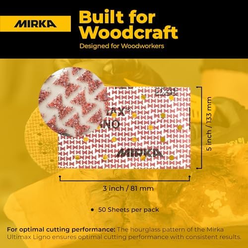 Mirka Abrasive Sheets Ultimax Ligno 3x5 Hook and Loop P320 50 Pack