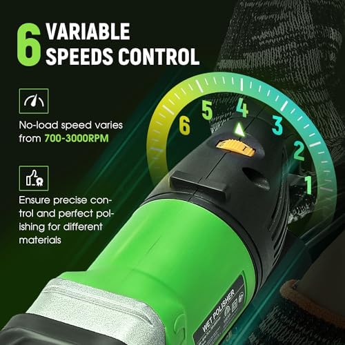 Antstone Wet Polisher 800W 6 Variable Speed 4'' Electric Granite Polisher Grinder Buffer with 7 Diamond Polishing Pads Wet Stone Polisher Concrete Polisher for Granite Marble Concrete Stone Tile