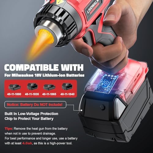 Heat Gun Compatible with Milwaukee 18V Battery (Tool Only)