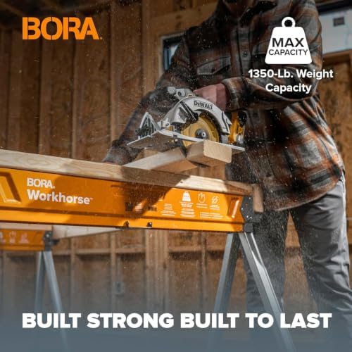 BORA Workhorse X Saw Horses 2 Pack Folding Heavy Duty Metal Sawhorse