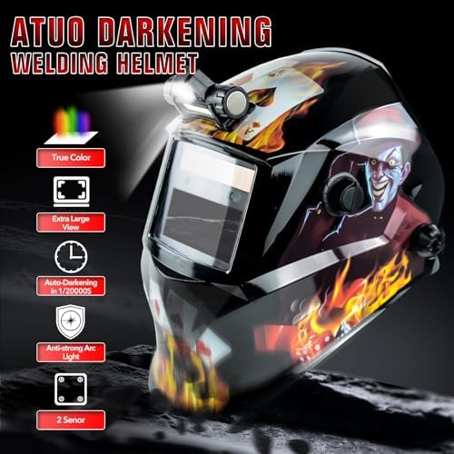 TRQWH Welding Hood Auto Darkening Welding Helmet with Light True Color