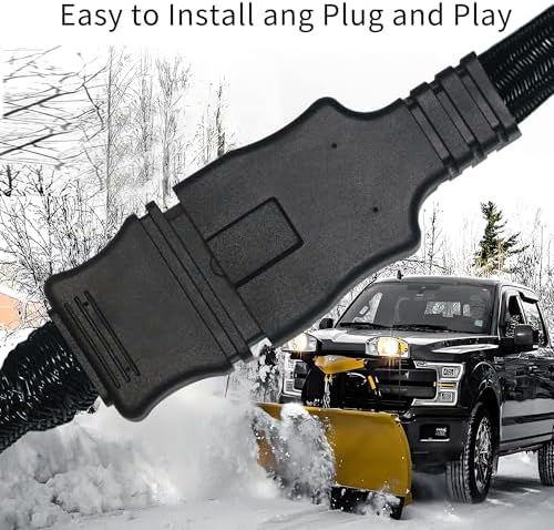Snow Plow for Truck - Western Fisher Snow Plow Repair Harness Kit Replace 49317 22335K 49308 22336K with Dust Cover 9 Pin Truck Side Repair Harness Cover Included