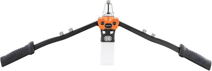VEVOR Pop Rivet Gun Kit, with 230 Blind Rivets, Two-Handed Riveter with 5 Interchangeable Nosepieces, 5 Drill Bits, and a Carrying Case, Manual Riveting Tool for Metal, Automotive, Home, and DIY