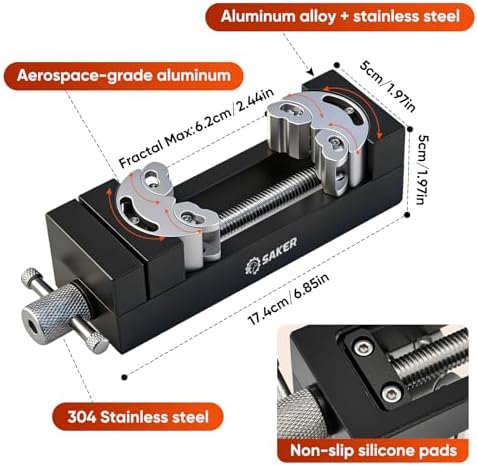 Saker Fractal Vise-Mini Vise Clamp Bench Vise/Drill Press Vise