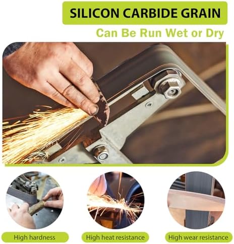 Taokyid 1-1/2 x 30 Inch Sanding Belts, 120 240 400 600 800 1000 Grit, 18Pcs