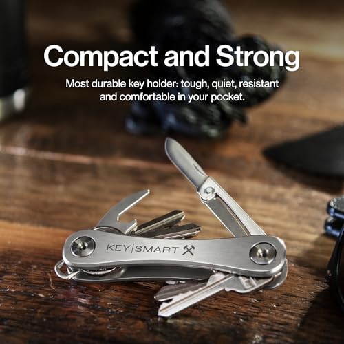 KeySmart Rugged Keychain Multitool Key Holder, Up to 14 Keys