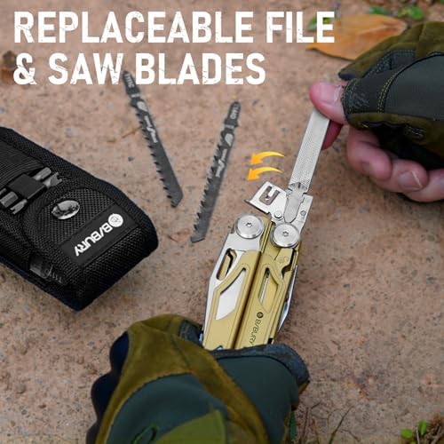 BIBURY Multitool Pliers with 440A Knife & Full Size Scissors, BI2045D