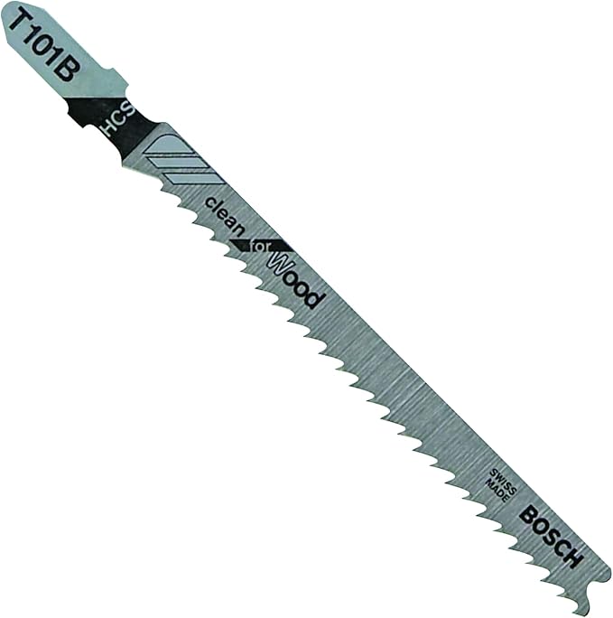 BOSCH T101B100 100-Pack 4 In. 10 TPI T-Shank Jig Saw Blades Ideal for Clean Cuts in Hard & Soft Wood, Plywood, Plastics, OSB, Laminated Particle Board