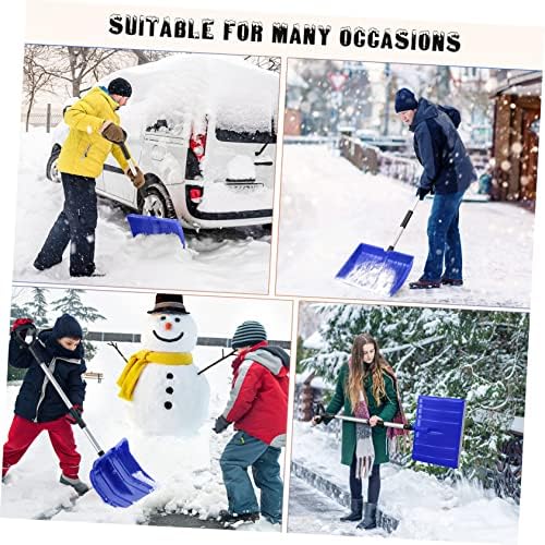Yardwe Large Snow Shovel Adjustable Aluminum Handle Heavy-Duty Snow Remover Tool for Driveway and Outdoor Activities and Ice Scraping Blue