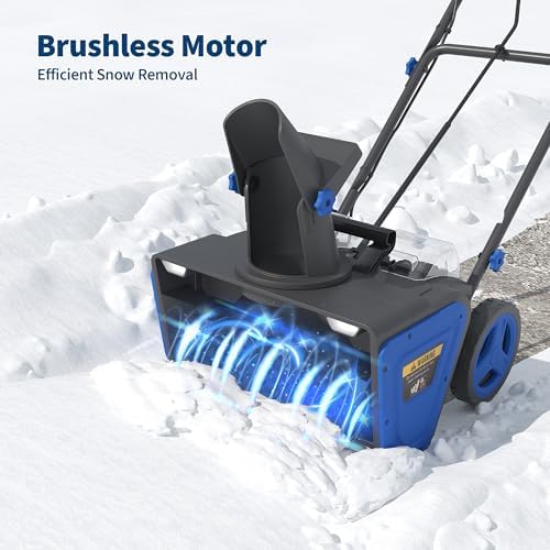 Cordless Snow Blower - 20 Inch Electric Snow Thrower with Dual 20V 4.0Ah Batteries & Charger, Brushless Motor, 25FT Throwing Distance, 12in Deep Cleanup, Dual LED Lights, for Sidewalks & Driveways