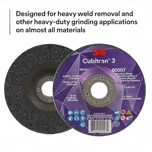 3M Cubitron 3 Depressed Center Grinding Wheel,36+,9 in x 1/4 in x 5/8 in-11