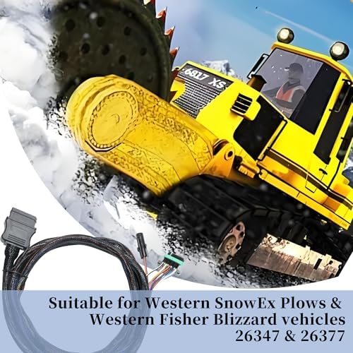 26347 26377 26357 Western Snow Plow Wiring Harness Vehicle Side Light Wiring Harness with Dust Cover Replace 22413 Fit for Western Fisher Blizzard Snowex Plows (26357)