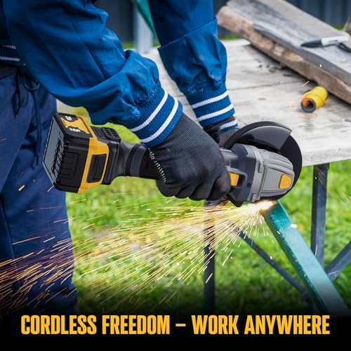 ReliaRoads 20V Brushless Cordless Angle Grinder 4-1/2 Inch, Compatible with DeWalt 20V MAX Battery, Metal Cutting Grinding Polishing Tool, Battery Not Included (Blackish Gray)