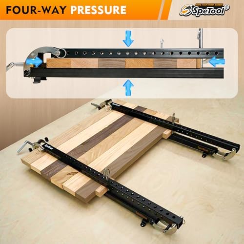 SpeTool Panel Clamp, 4-Way Pressure Parallel Clamp for Board Cabinet, Tabletops, Woodwork, Adjustable Parallelogram Couplers, Cutting Board Clamps For Precision Projects, 36 Inch Panel Clamps 1 Pack