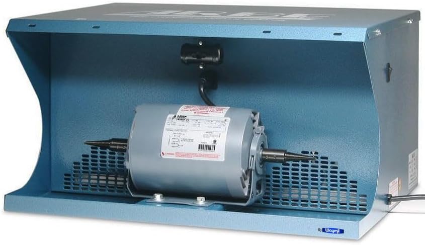 Double Spindle Polishing Machine with Dust Collector – 1/2 HP Motor, 165 CFM Suction, Dual Tapered Spindles, Bench-Top Design - Made in USA