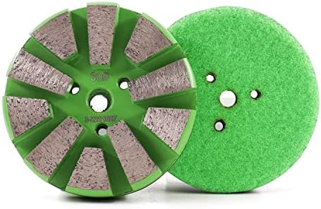 3PCS 3" 10 Segments Metal Bond Diamond Grinding Polishing Pad Concrete Marble Granite (30 Grit)