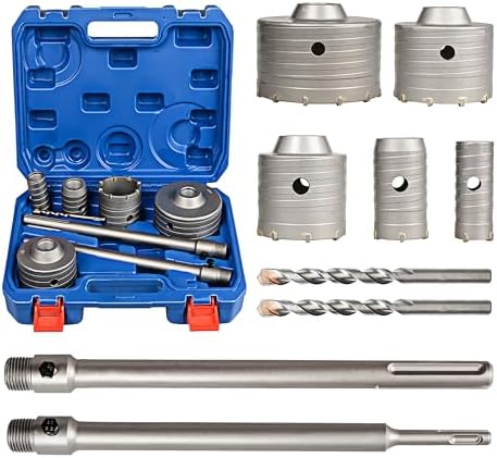 9Pcs Masonry Concrete Hole Saw Kit (30 40 65 80 100 mm)