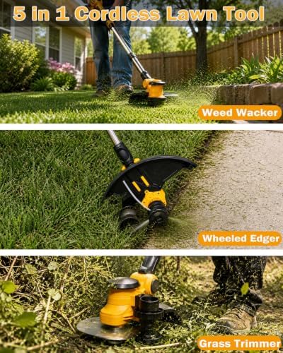 5-in-1 Cordless String Trimmer for DeWalt 20V Battery,(No Batteries)