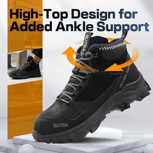 GUSAYEX Steel Toe Boots for Men Puncture Resistant Work Boots