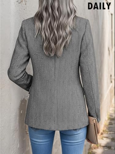 Mina Self 2026 Women's Fall Tweed Blazer Plaid Jacket Business Casual Coat