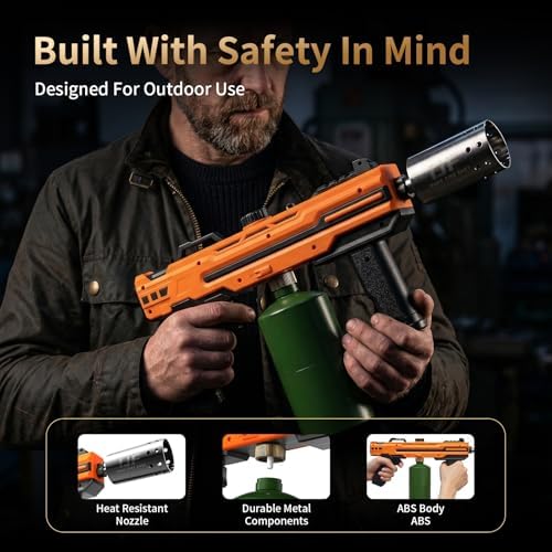Propane Torch Gun, Adjustable Flame Blow Torch for Cooking and BBQ
