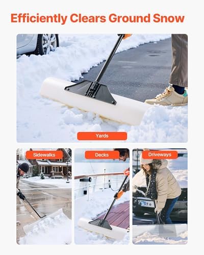 VEVOR Snow Pusher Shovel, 36 inch Wide Push Snow Shovel Plow for Driveway