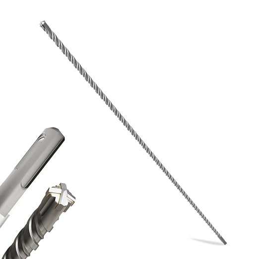 SDS Plus Rotary Hammer Drill Bits, (5/8"*39"-16mm*1000mm) - 4 Carbide Cutting Edges, Ideal for Masonry| Heavy-Duty Masonry |Hammer Drill Bits for Precision Drilling