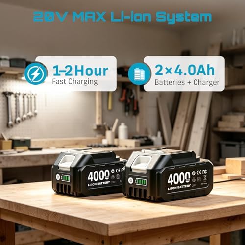 SEESII Cordless Drill & Impact Driver Combo Kit for DIY Home