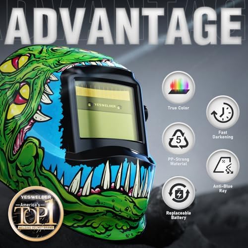 YESWELDER Auto Darkening Welding Helmet 1/1/1/1 True Color, LYG-L600A