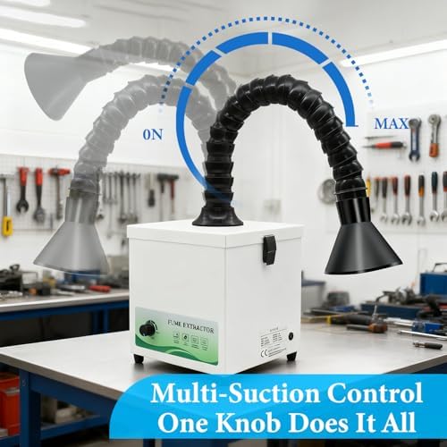 Solder Fume Extractor 70W - 155m³/h 3-layer filter Powerful & High-Efficiency Smoke Extractor with Adjustable Fume Hose for Welding, Soldering, Laboratory Use - M131
