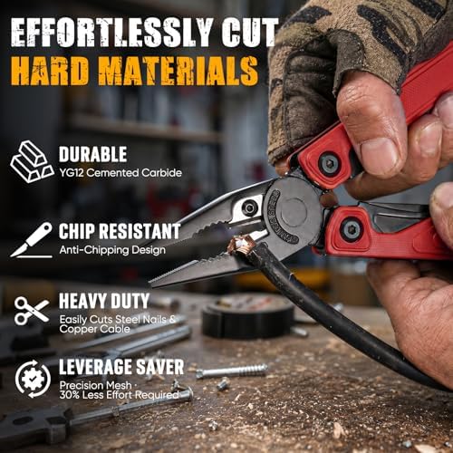 BIBURY G10 Handle Multitool, One-Hand Opening Pocket Knife, 9oz Lightweight