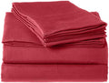 JS Sanders Affordable Microfiber 4 PC Bed Sheet Set - Twin Size, Burgundy