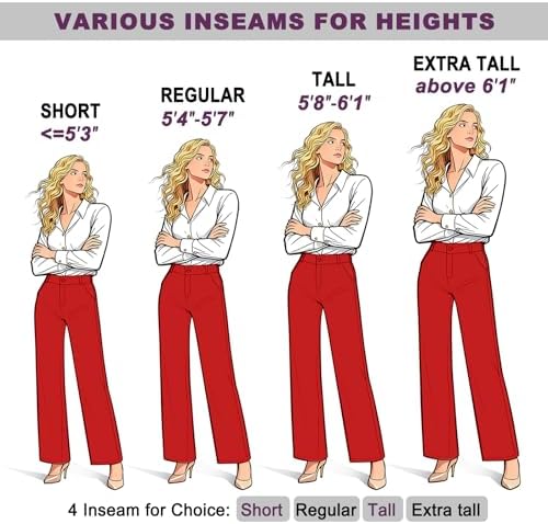 iChosy Womens High Waist Wide Straight Leg Trousers Casual Slacks Dress Pants with Pockets