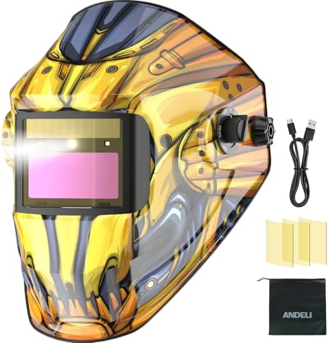 ANDELI Auto Darkening Welding Helmet，Shade 3/5-9/9-13，Digital Control