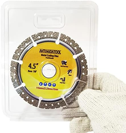 4-1/2 Inch Diamond Cut Off Wheel for Metal, 4.5" Angle Grinder Cutting Grinding Disc on Cast Iron Rebar Carbide Stainless Steel Saw Blades 7/8“ Arbor, Pack of 2