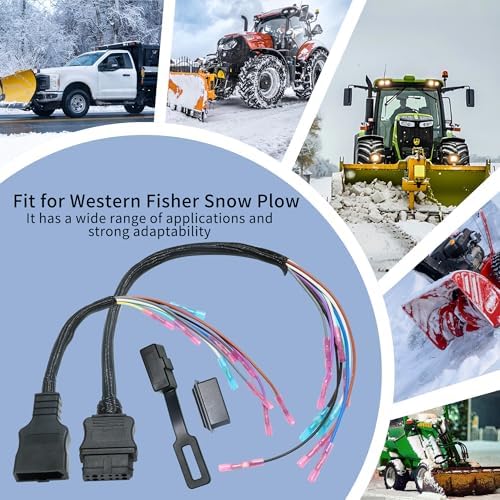 49308 49317 9 Pin Truck and Plow Side Repair Harness Kit Fit for Western Fisher Snow Plow Replace 49317 22335K 49308 22336K with Dust Cover,Western Snow Plow Wiring Harness Repair Kit