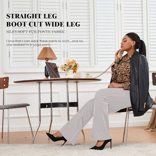 DGD Wrinkle-Free Stretch Dress Pants Plus Size for Women Pull-on Pant Ease into Comfort Office Pant