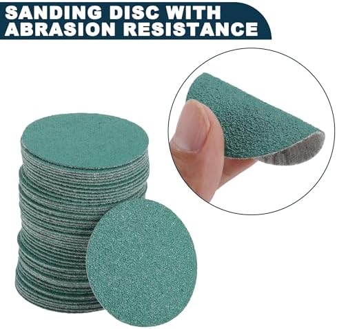 Car Sanding Discs 2inch 80 Grit Abrasion Resistance | Round Hook and Loop Sandpaper Green 50 Pcs