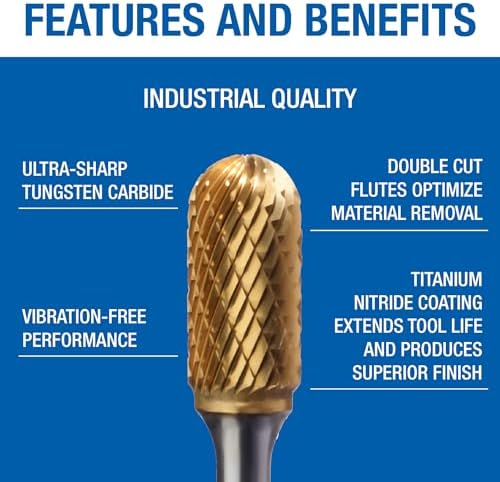 Champion Cutting Tool SC3 Double Cut TiN Coated Carbide Bur