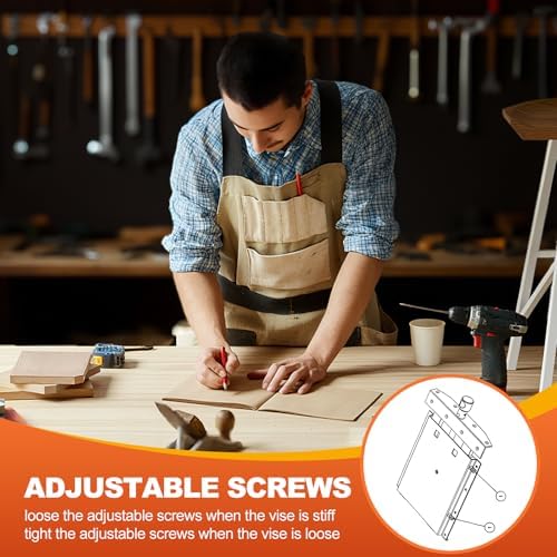 Adjustable Woodworking Vise 33302 for Custom Benchtops, Suitable for Workbenches up to 23" Thickness, Vise with Wooden Handle, Avoid Racking