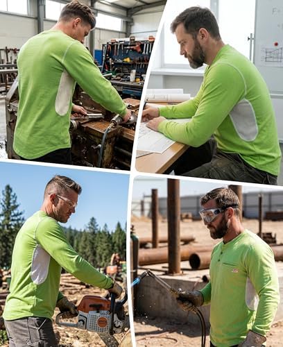 BOCOMAL FR Shirts for Summer Breathable Vented Mesh Flame Resistant Henley
