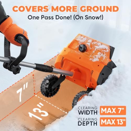 Cordless Snow Shovel- 2 * 4.5Ah Anti-Freeze Batteries,3500W Brushless Motor