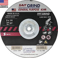 United Abrasives-SAIT 20096 A24R General Purpose/Long Life Grinding Wheel (Type 27/Depressed Center) 7" x 1/4" x 5/8-11", 10-Pack