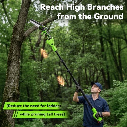 BUYJOY 4-in-1 Electric Pruning Shears & 6 Inch Pole Saw Combo