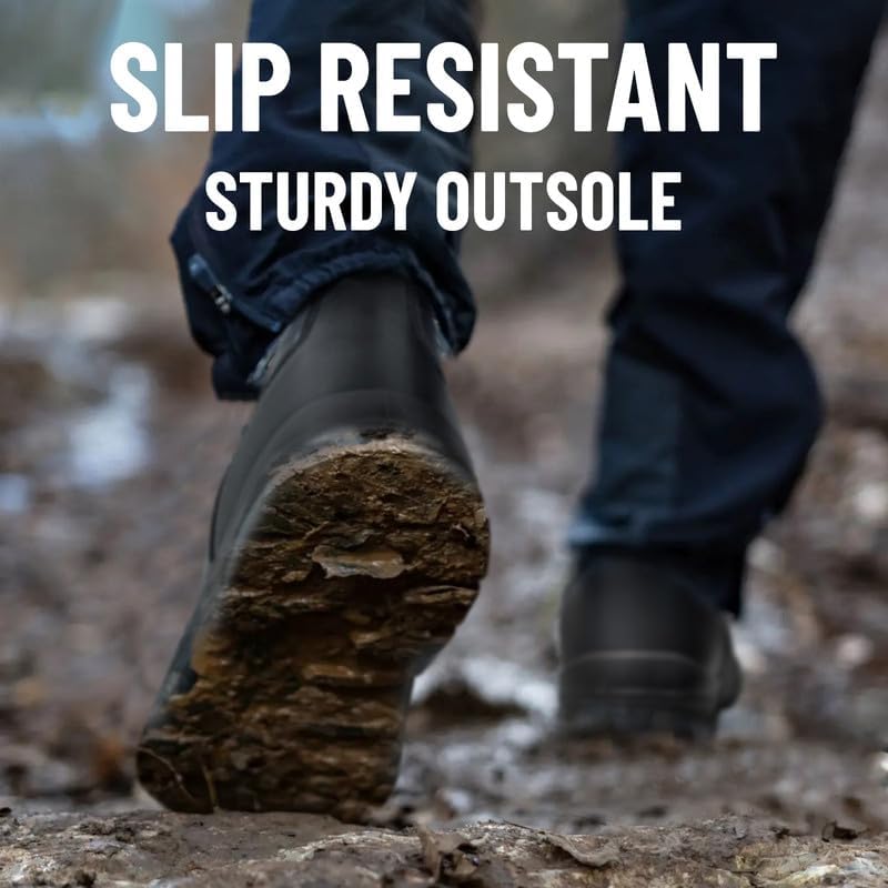 ANGRYRAM Slip on Steel Toe Work Boots for Men Waterproof Safety Shoes