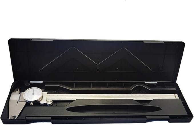 Dial Caliper 6" 8" 12" / 150 200 300mm Metric/INCH Standard MM Dual Hand Reading Scale Vernier Caliper with Dial Thickness Gauge(0-200mm 8inch)