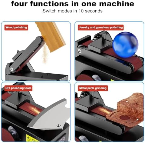 200W Multi-Function Belt & Disc Sander, 8500RPM Mini Grinding Machine
