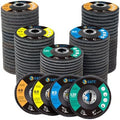 S SATC 4 1/2" Flap Discs 100 Pack Assorted Grit 40/60/80/120 T29 Angle Grinder Sanding & Grinding Wheels Zirconia for Metal Wood Stainless Steel